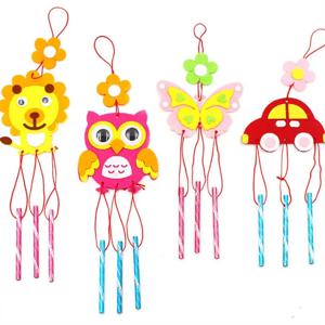 4 개/대 크리 에이 티브 DIY 수제 바람 벨 차임 부직포 장난감 어린이 유치원 예술과 공예 Windbell 장난감 홈 장식