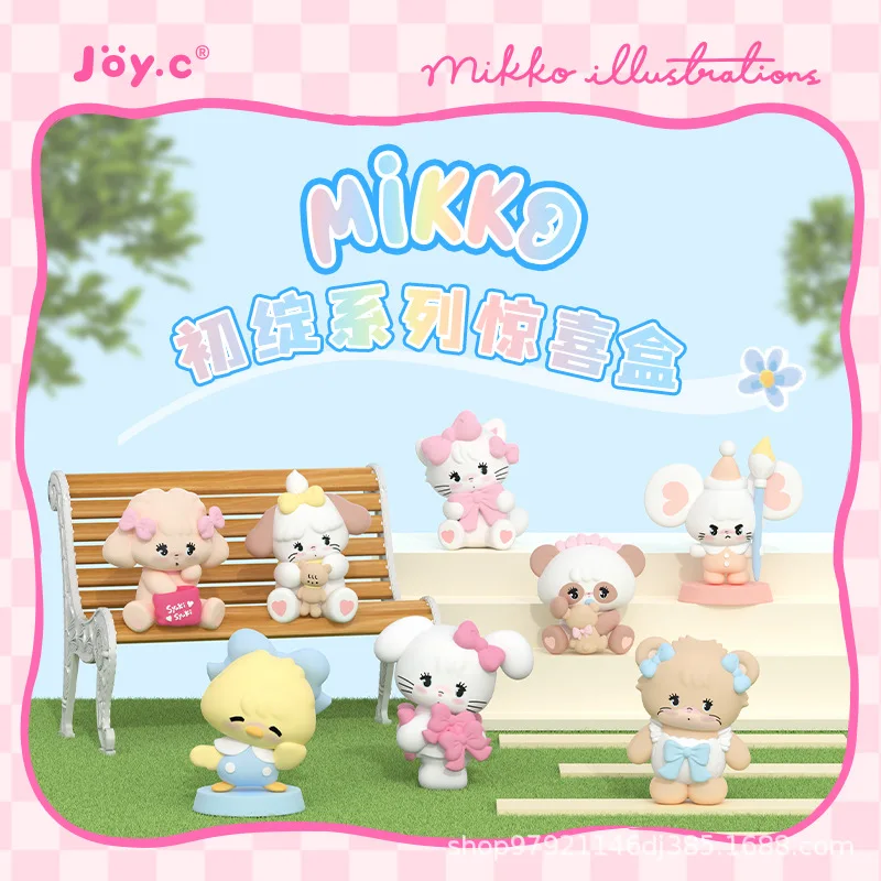 새로운 Mikko 첫 번째 피는 시리즈 블라인드 박스 장난감 입상 애니메이션 만화 데스크탑 장식 장식품 Mikko 블라인드 박스 장난감 소녀 선물