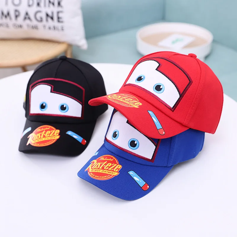 Lightning McQueen 가을, 여름 어린이 모자 만화 자동차 야구 모자 태양 보호 캐주얼 선물 생일 선물