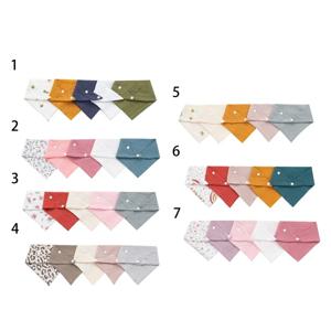 5pcs 아기 타액 수건 부드러운 목화 아기 트림 천 유치원 손수건 신생아 수건 간호 수건