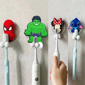 디즈니 스티치 미키 미니 마우스 어린이 칫솔 홀더 냉동 스파이더 맨 애니메이션 그림 만화 벽 마운트 선반 욕실 완구