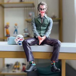 조커 히스 레저 액션 피규어, 앉아있는 녹색 세트, 휴대용 조커 마스크 인형, 데스크탑 장식 모델 장난감, 크리스마스 선물, 16cm
