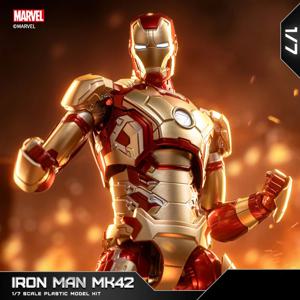 Fondjoy Marvel Iron Man MK42 조립 모델 10in 1/7 스케일 액션 피규어 원자로는 빛을 방출할 수 있습니다 장식 소년 장난감 선물 수집