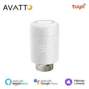 AVATTO WiFi TRV Tuya 라디에이터 액추에이터 밸브, 스마트 프로그래밍 가능 온도 조절기 온도 히터 지원 Alexa Google 홈