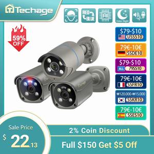 Techage 5MP 8MP 4K POE 카메라 AI 스마트 양방향 오디오 야외 얼굴 감지 CCTV 비디오 감시 AI IP 카메라 NVR 시스템