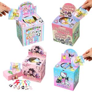 32pcs Sanrio Labubu 가족 블라인드 박스 열쇠 고리 애니메이션 주변 제품 액션 장난감 그림 Kawaii 입상 인형 어린이 선물