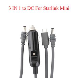 Starlink Mini 차량용 충전기, Starlink Mini용 DC 전원 케이블, 3 in 1, C타입/DC to Mini