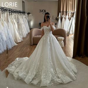 LORIE A 라인 레이스 아플리케, 오프숄더 웨딩 원피스, 연인 웨딩 가운, 백리스 신부 가운, 맞춤형 2025