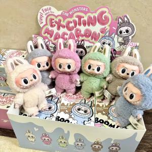 Popmart 라부부 하트 비트 마카롱 페이스 시리즈 블라인드 박스, 트렌디 플레이, 귀여운 수제 모델 컬렉션 펜던트, 미스터리 박스 선물