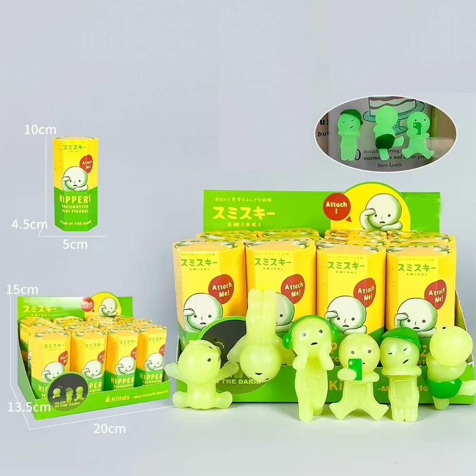 8pcs SMISKI 라이프 시리즈 글로우 인 더 다크 인형 블라인드 박스 코너 장식 탁상 모델 크리스마스 장난감 팬 깜짝 선물