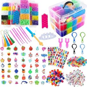 15000+ 고무 밴드 팔찌 키트, Loom 밴드 저장 상자가있는 생생한 색상, DIY 우정 팔찌 만들기 키트 크리스마스 선물