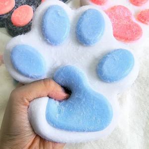 점보 부드러운 퀴시 고양이 발 스트레스 해소 장난감, 초대형 감각 피젯 장난감, 어린이 성인 불안 이완 스퀴즈 선물