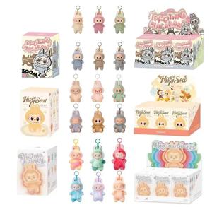 고품질 카와이 몬스터 labubu 3.0 블라인드 박스 시리즈 PVC Labubu 마카롱 펜던트 인형 labubu 몬스터 키 체인 생일 선물