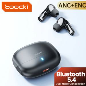 Toocki Bluetooth 5.4 ANC 무선 이어폰 IPX4 방수 65dB 소음 제거 13mm 마이크가있는 동적 HIFI ENC 헤드폰