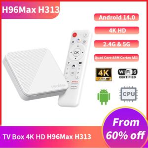YUETUO H96 MAX H313 스마트 TV 박스 Wifi6 BT 안드로이드 14 4K HD 2GB 8GB/16GB 듀얼 Google 음성 보조 미디어 플레이어 셋톱 박스