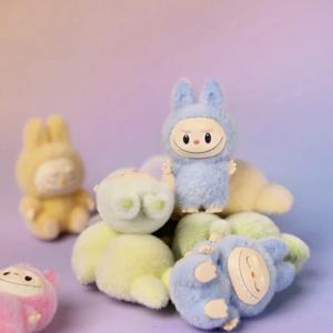 Labubu 미니 앉아 자세 4.3cm 플러시 장난감 데스크탑 절묘한 Diy 장식 크리 에이 티브 만화 수제 미스터리 상자 주변 선물
