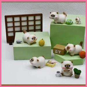 Kawaii Azuki 블라인드 박스 콩 두부 작은 시암 일일 패션 놀이 귀여운 강아지 미스터리 상자 핸드 액션 인형 고양이 장식품 어린이 선물