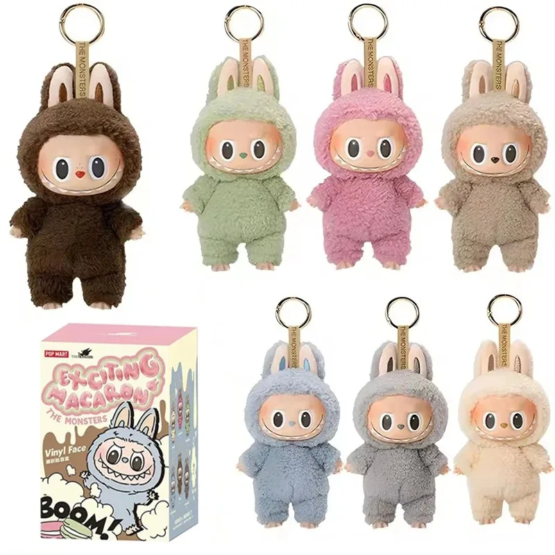 Labubu 플러시 괴물 블라인드 박스 V1/V2 하트 비트 마카롱 에나멜 페이스 PVC Figure 인형 카와이 장식 키 체인 아이를위한 선물