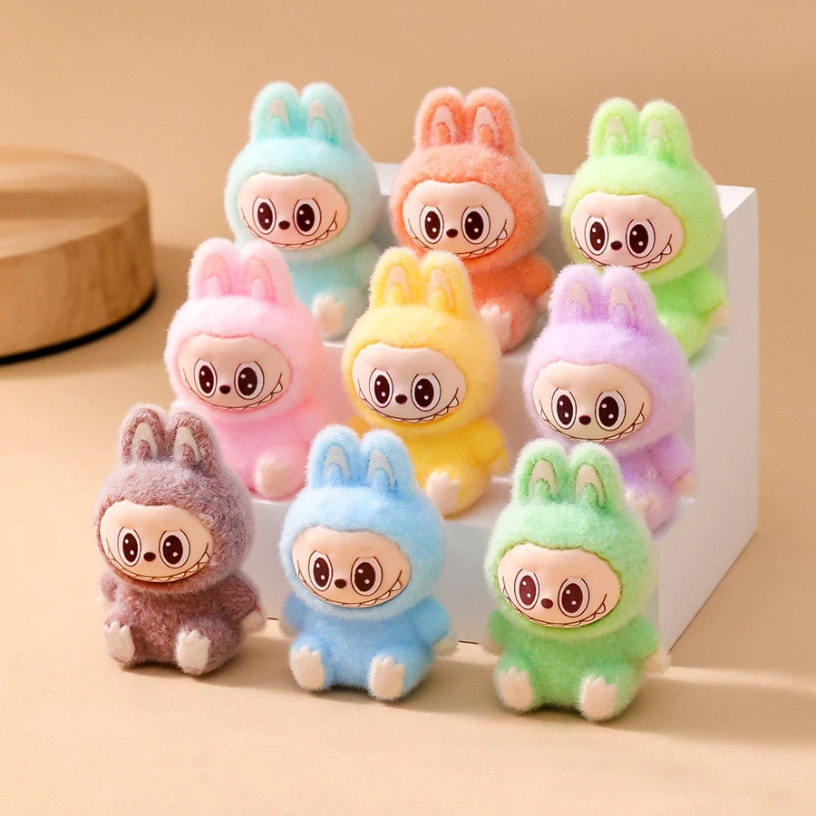 1/9PCS 4cm 만화 Labubu 시리즈 미니 몰려 들고 절묘한 귀여운 인형 선물 Diy 펜던트 액세서리 장식 Kawaii 장난감 선물