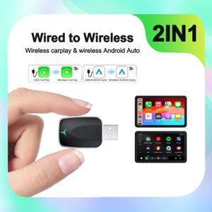 무선 Carplay 어댑터 안드로이드 자동 무선 스마트 동글 2in1 For Volvo Benz Audi Kia Hyundai VW Mazda Cadillac MG Peugeot