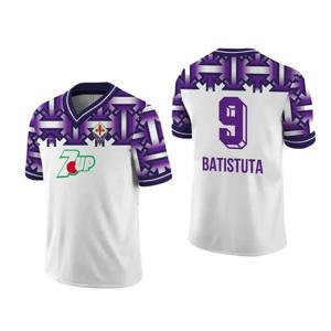 Mens Fiorentina 1992-93 어웨이 키트 한정판 축구 유니폼 청소년 키즈 여름 통기성 속건성 럭비 유니폼 저지