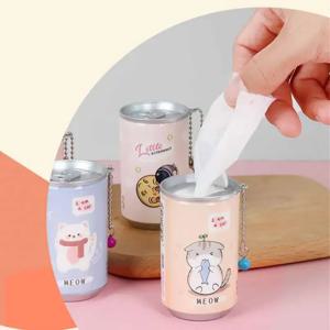 고품질 내구성 애완 동물 아기 물티슈 미니 휴대용 및 실용적인 물티슈 클렌징 물티슈 크리 에이 티브 만화 물티슈 통조림 물티슈