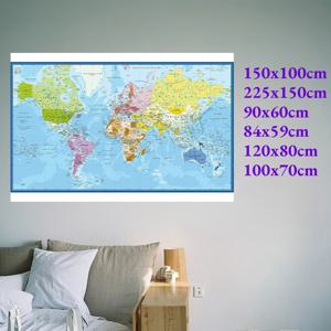 Carte Du Monde 세계지도 벽 포스터 프랑스어 폴리 에스터 천 그림 사무실 학교 교실 용품 홈 인테리어