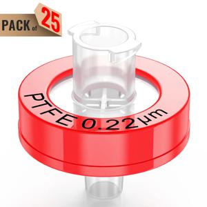 주사기 필터, PTFE 멤브레인 1.0μm/0.45μm/0.22μm 기공 크기, 직경 13mm, Ks-Tek의 25개