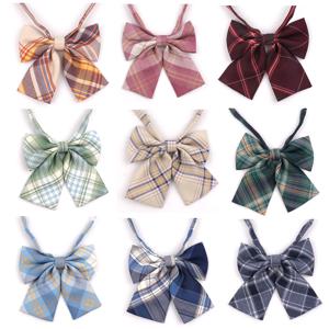 여성 격자 무늬 Bowtie 캐주얼 보우 타이 여성용 유니폼 칼라 Butterf Bowknot 성인 체크 보우 타이 Cravats Girls Bowties