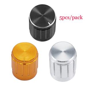 5 개/몫 6mm 전위차계 손잡이 캡 널링 샤프트 전위차계 제어 손잡이 직경 13mm x 17mm 알루미늄 스위치 손잡이