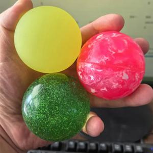 1PCS 대형 탄력 고무 공 55MM 농구 반짝이 Marbleized Balle Rebondissante 어린이 파티 Goodie 선물 가방 Stuffer 필러