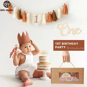 생일 축하 배너를 만들어 봅시다 수제 술 펜던트 첫 번째 소년 소녀 베이비 샤워 생일 파티 풍선 장식 용품