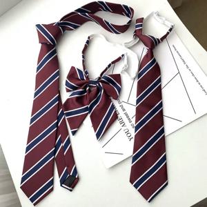 일본 JK 넥타이 여성 의류 액세서리 장식 학생 유니폼 나비 넥타이 핸드 대학 스타일 소녀를위한 빨간 줄무늬 넥타이