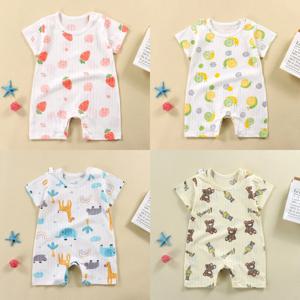 여름 아기 Jumpsuit 반팔 신생아 소년 소녀 Romper 아기 Jumpsuit 아이 옷 아동 의류