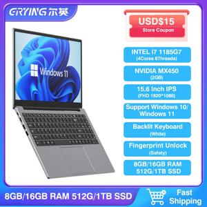 ERYING 게임용 노트북 Win11 Office Core i7 1185G7 Nvidia Geforce MX450 AX WiFi 6 15.6인치 비즈니스 컴퓨터 노트북 지문