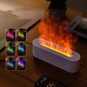 RGB 불꽃 아로마 디퓨저 가습기, USB 데스크탑 시뮬레이션 라이트 아로마 테라피 청정기, 침실용 공기, 7 가지 색상, 최신