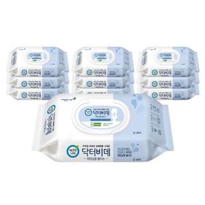 깨끗한나라 닥터비데 오리지널 화장실용 물티슈 캡형 46매 10팩