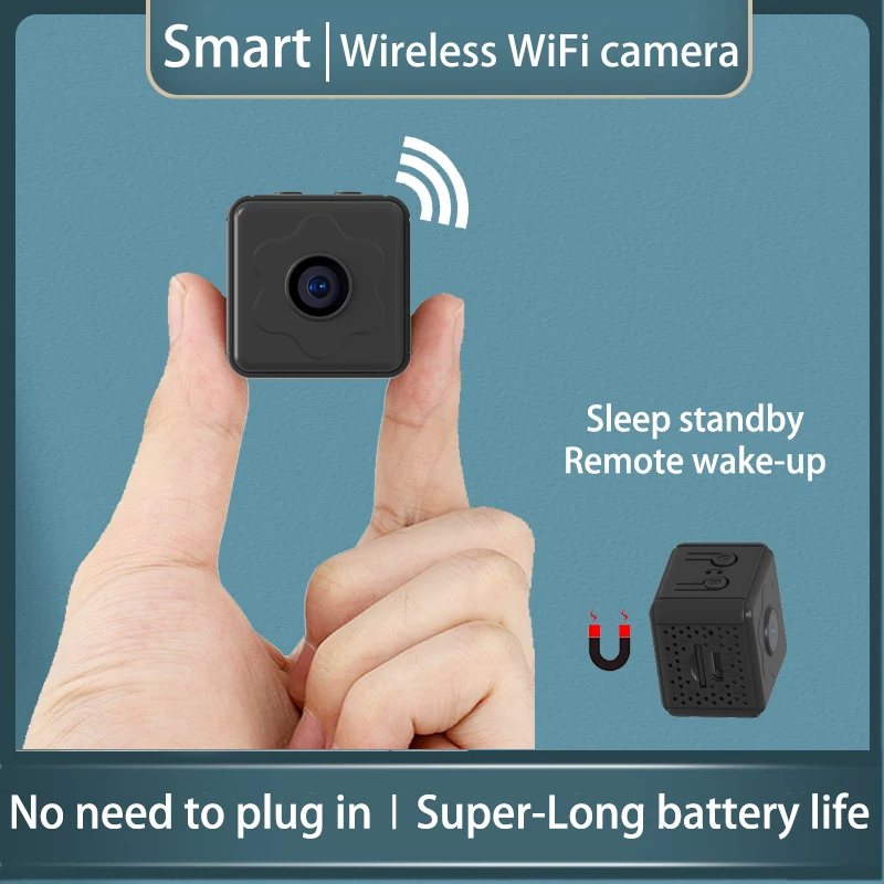 미니 카메라 무선 WiFi 원격 모니터 카메라 초소형 홈 IP 카메라 플러그를 연결할 필요 없음 초장 배터리 수명