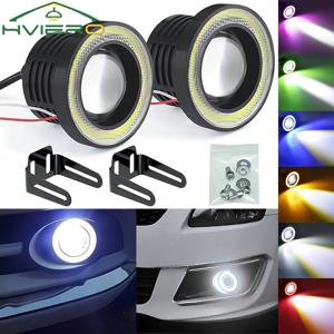 2X 자동차 COB 자동 DRL Led 12V 헤드 램프 천사 눈 안개 방수 헤드 라이트 DRL 주간 러닝 일광 회전 신호 트렁크 Led