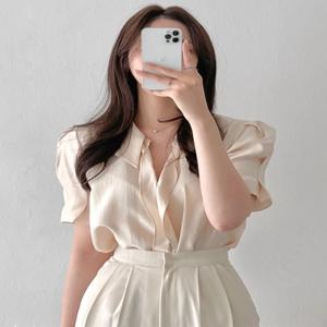 샤넬 스타일 셔츠 통근용 여유로운 핏 샤넬 스타일 여유로운 핏 반소매 샤넬 스타일 반소매 레이스 소재 여성용 셔츠 상의 블라우스 셔츠