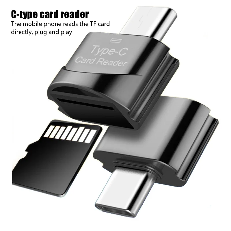 OTG 미니 TF 카드 리더 유형 C-마이크로 SD 카드 어댑터 스마트 메모리 카드 USB C Macbook Air 용 고속 메모리 Xiaomi Samsung