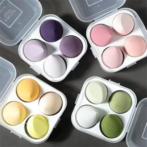 4PCs 메이크업 스폰지 블렌더 미용 계란 화장품 퍼프 부드러운 파운데이션 스폰지 파우더 퍼프 여성용 메이크업 액세서리 미용 도구