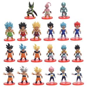 21 개/대 드래곤 볼 Z 애니메이션 피규어 장난감 손오공 Majin Buu Vegeta Frieza Broli Cell PVC 만화 모델 인형 생일 선물
