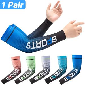 2PCS 여름 Fashio 선 스크린 얼음 실크 슬리브 UV 태양 보호 냉각 미끄럼 방지 팔 슬리브 남성 여성 야외 스포츠 사이클링
