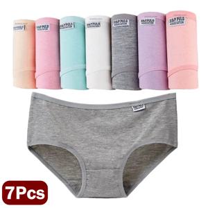 7 개/몫 플러스 사이즈 속옷 여자 팬티 코튼 소녀 간략한 섹시한 란제리 반바지 언더 팬츠 솔리드 팬티 여성 친밀한 M-4XL