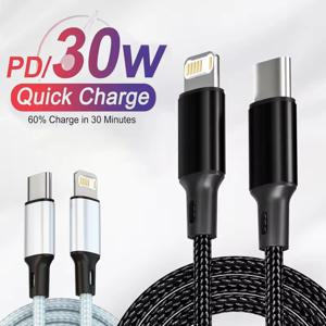 USB C 케이블 충전기 날짜 와이어 액세서리 Apple IPhone 용 PD 30W USB 케이블 14 13 12 11 Pro Max 7 8 14 Plus XS XR 고속 충전