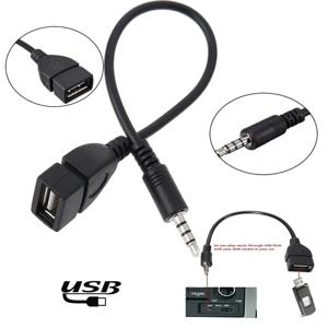 자동차 오디오 케이블 OTG 여성 어댑터 Aux USB MP3 재생 디코더 재생 USB 플래시 드라이브 음악 3.5MM OTG 어댑터 케이블