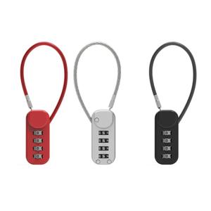 휴대용 아연 합금 암호 잠금 와이어 로프, 도난 방지 배낭, 지퍼 잠금 자물쇠, 수하물 조합 자물쇠, 여행용 4 자리
