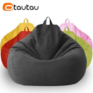 OTAUTAU 채워진 콩 가방 소파 필러 큰 목화 린넨 게으른 BeanBag 침실 의자 퍼프 릴렉스 라운지 소파 DD002