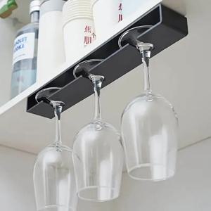 캐비닛 와인 유리 홀더 아래 공간 절약 주방 바 보관을위한 다기능 Stemware 랙 주방 보관함